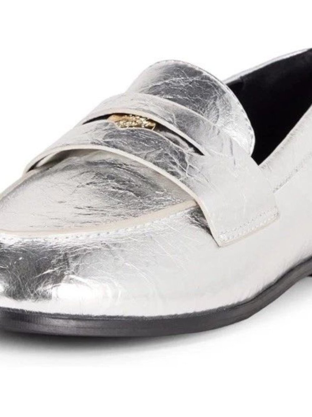 The Drop Women's Silver Crinkled Metallic Laya Loafer Shoes US 10
